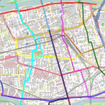 Vue des lignes sur Tours centre de la future carte des temps de trajets à Tours.