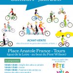 Affiche de la bourse aux vélos d'occasion 2019 organisée par le Collectif Cycliste 37 en partenariat avec la Ville de Tours et Tours Métropole Val de Loire. @CC37/EszettAffiche de la bourse aux vélos d'occasion 2019 organisée par le Collectif Cycliste 37 en partenariat avec le Ville de Tours et Tours Métropole Val de Loire. @CC37. Réalisation : Eszett