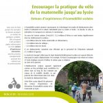 Couverture de la fiche vélo du CEREMA : "Encourager la pratique du vélo de la maternelle jusqu'au lycée", décembre 2018, 16 p.
