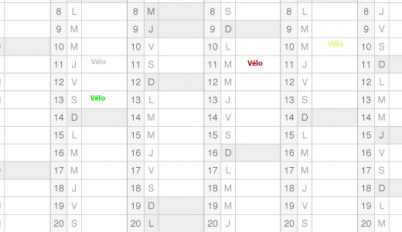 L’agenda vélo est en ligne !