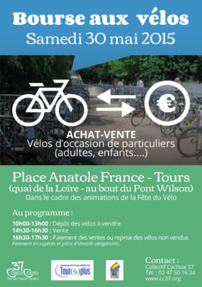 Samedi 30 mai : bourse aux vélos et Fête du Vélo 2015 à Tours !