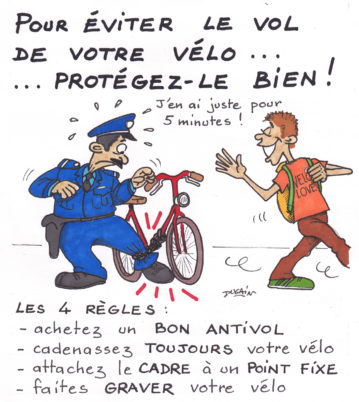 Campagne d’animations de lutte contre le vol de vélos (novembre 2015) : le CC37 a besoin de vous