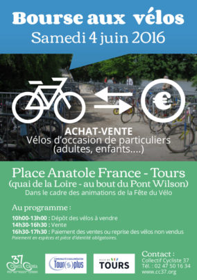 Samedi 4 juin 2016, bourse aux vélos d’occasion