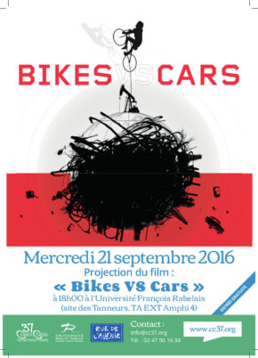 Mercredi 21 septembre 2016 à 18h00 : projection du documentaire » Bikes vs. cars »