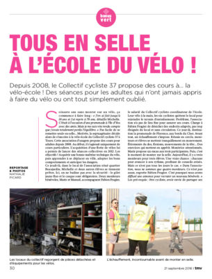 Tous en selle à la vélo-école ! Article paru dans TMV