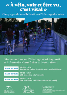 Université François Rabelais : campagne de sensibilisation à l’éclairage des vélos