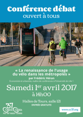 Samedi 1er avril 2017 : conférence-débat de Frédéric Héran, « La renaissance de l’usage du vélo dans les métropoles »