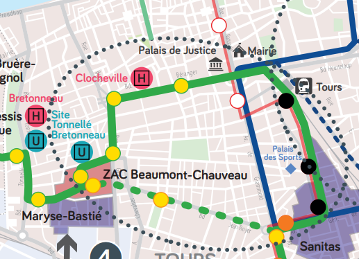 La deuxième ligne de tramway de l'agglomération tourangelle passera bien par le Bd Béranger, et non par le Bd Jean Royer. @ADTT
