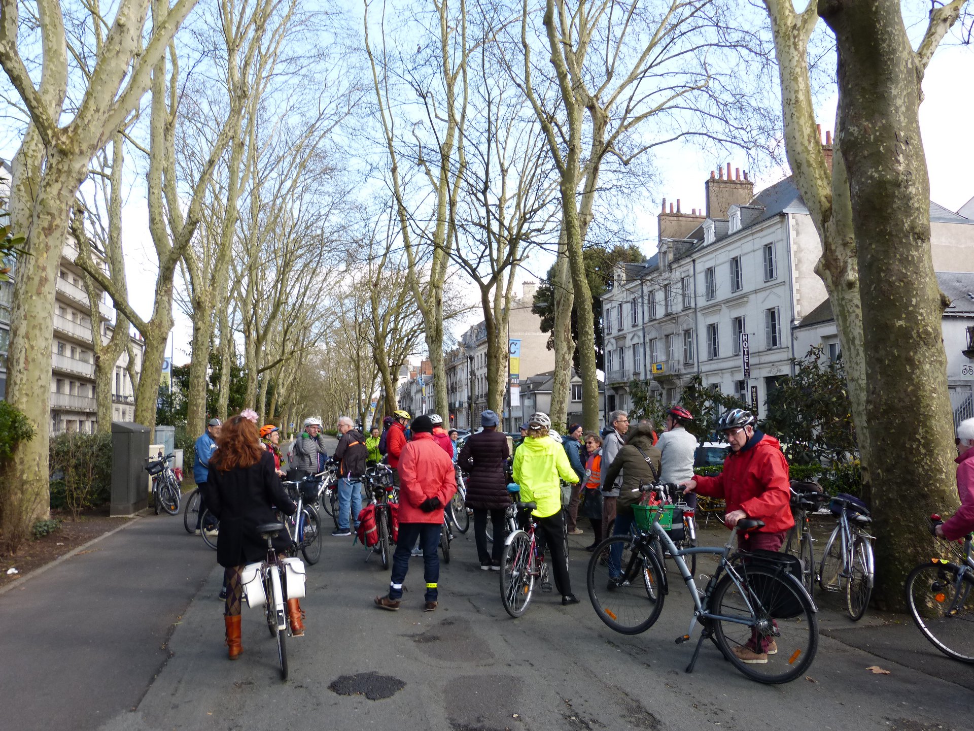Balade à vélo du 10 mars 2019 sur le mail du Boulevard Béranger, à Tours. @CC37