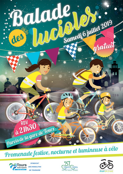 Flyer de la Balade des Lucioles du samedi 6 juillet 2019. @Syndicat des Mobilités de Touraine