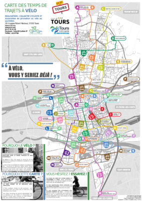 Carte des temps de trajets à vélo de Tours : elle est sortie !