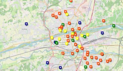 Cartographie du stationnement vélo aux abords des parcs et jardins