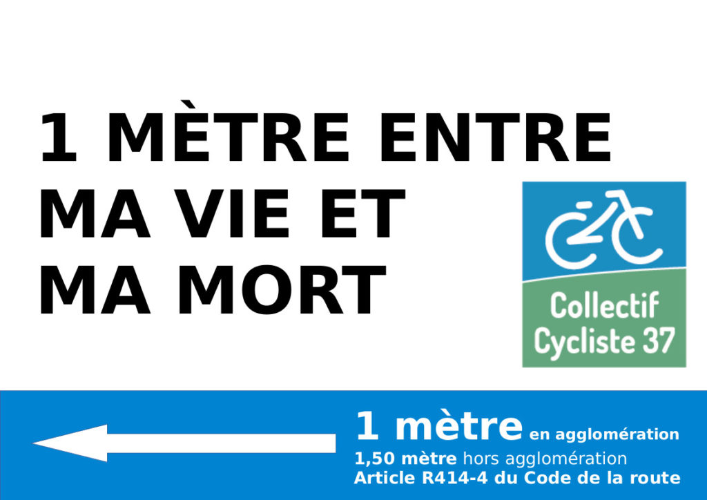 Message proposé aux cyclistes tourangeaux dans le cadre de l'opération "Les cyclistes ont la frite !"