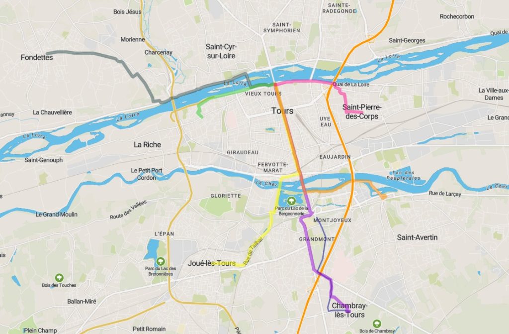 Carte de la convergence vélo du dimanche 29 septembre 2019 à l'occasion du 'Dimanche sans voitures"