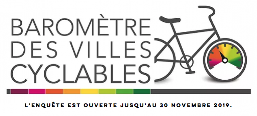 Logo officiel du Baromètre des villes cyclables 2019. @FUB