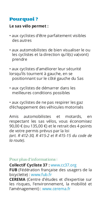 Flyer "Le sas vélo". @CC37, 2020.