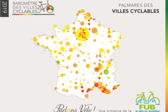 Palmarès des villes cyclables issu du Baromètre des villes cyclables 2019. @FUB, dossier de presse, 6 février 2020.