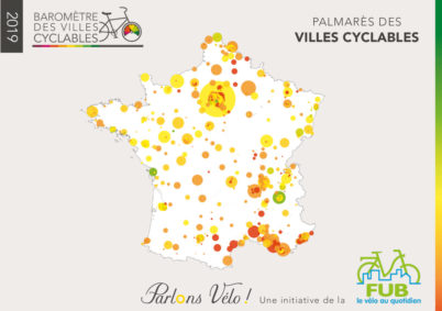 Palmarès national du Baromètre des villes cyclables 2019 : quelques belles progressions, mais une majorité de villes de France ont encore des efforts à faire