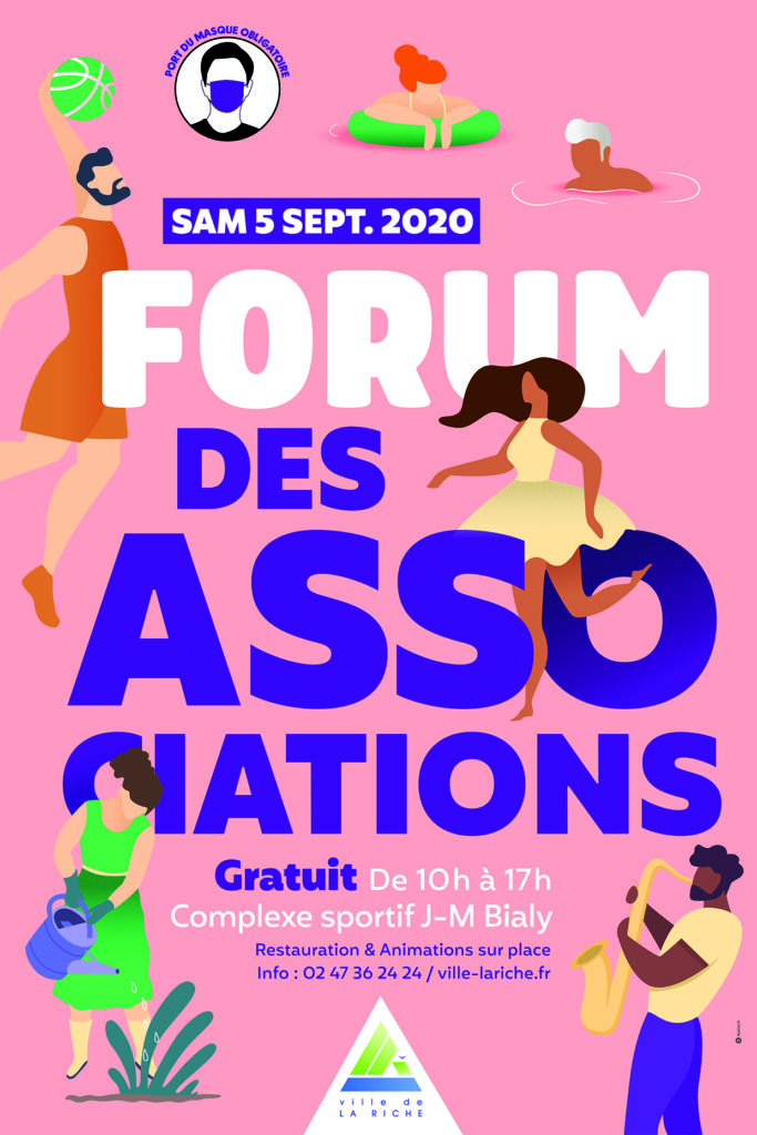 Affiche du Forum des associations du samedi 5 septembre 2020. @Ville La Riche