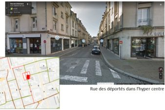 Des itinéraires cyclables discontinus et peu compréhensibles. Tours, rue des Déportés.