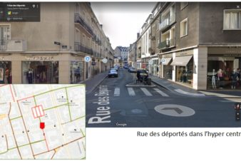 Des itinéraires cyclables discontinus et peu compréhensibles. Tours, rue des Déportés.