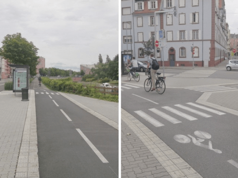 Maintenir la continuité de la piste cyclable. @CEREMA, 2021.