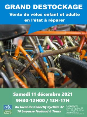 Grand déstockage de vélos enfants et adultes ! Samedi 11 Décembre 2021