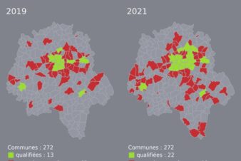 Indre-et-Loire : résultats de la participation aux Baromètres des villes cyclables 2019 et 2021. Via CyclisteBordelais : https://twitter.com/CyclisteBx