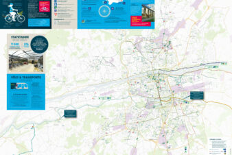 Carte "La métropole à vélo" éditée par le Syndicat des Mobilités de Touraine. Édition 2022.