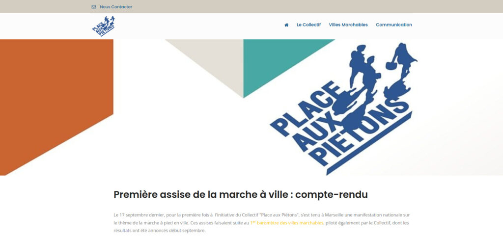 Site web du collectif Place aux piétons.