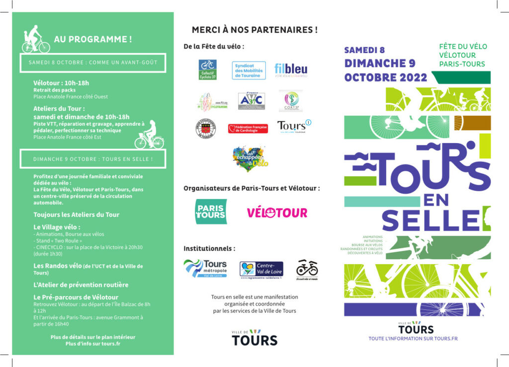 Dépliant de Tours en selle 2022. @Ville de Tours