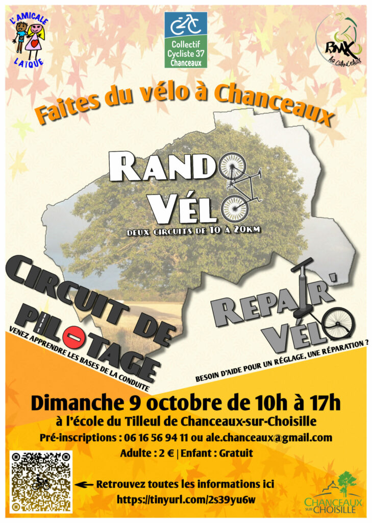 Affiche de la "Faites du vélo à Chanceaux". Collectif Cycliste 37, 2022.