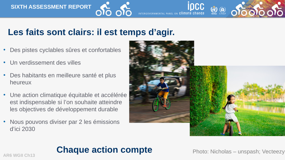 Gonéri Le Cozannet et Valérie Masson-Delmotte. Le vélo dans le 6ème rapport du GIEC. Compilation des références au vélo dans le 6ème rapport du GIEC, mai 2022.