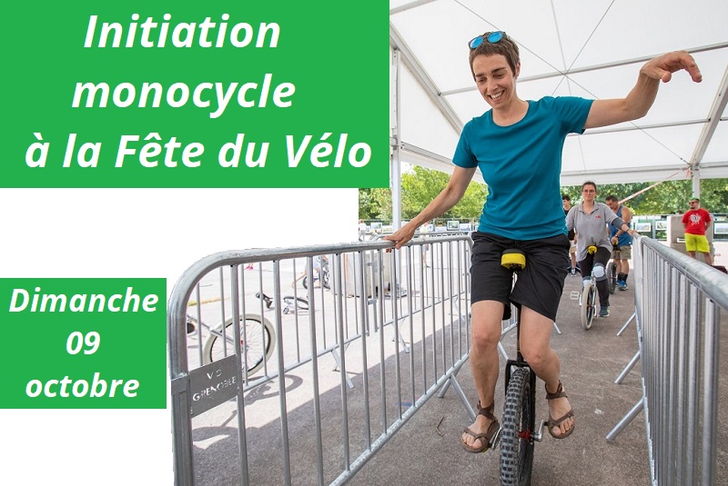 Initiation au monocycle au village Unicon 20 à Grenoble, juillet 2022.
