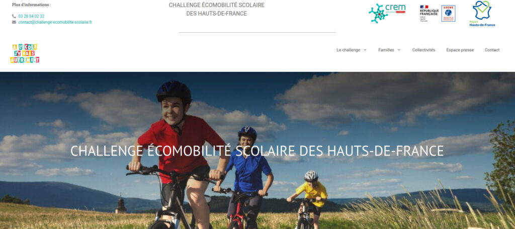 Challenge écomobilité scolaire des Hauts-de-France : https://challenge-ecomobilite-scolaire.fr/