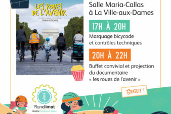 Affiche de l'apéro-ciné "Les roues de l'avenir", le vendredi 19 avril 2024 à La Ville-aux-Dames. @Communauté de communes Touraine Est Vallées