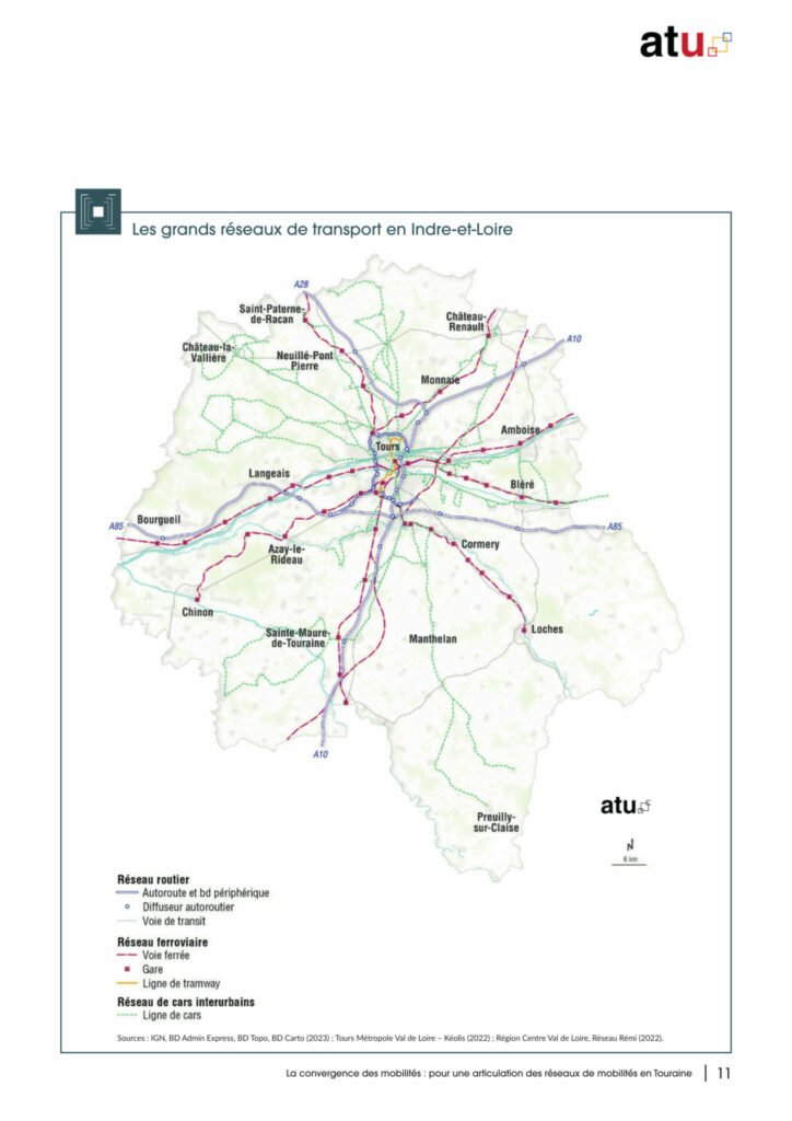 Etude "La convergence des mobilités en Touraine. Vers une articulation des réseaux de mobilité pour une meilleure desserte du territoire", ATU, février 2024.