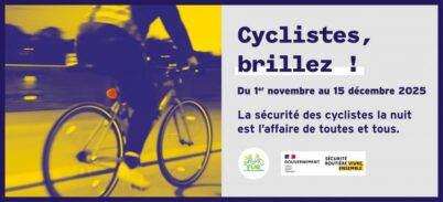 Cyclistes, brillez ! La campagne revient du 1er novembre au 15 décembre 2025