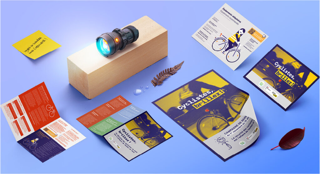 Outils de la campagne de sensibilisation de la FUB "Cyclistes, brillez !" 2025. @FUB