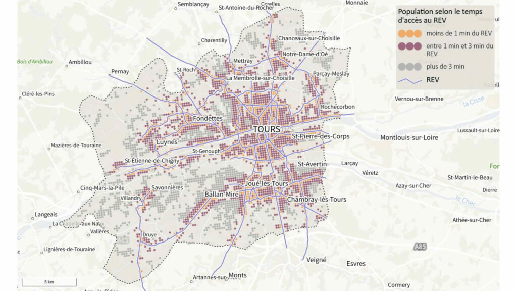 WWF France et FUB. Réseaux express vélos : ces villes qui améliorent le quotidien des Français. Progression et potentiel des REV dans les 30 premières agglomérations de France. Atlas Tours, p. 4