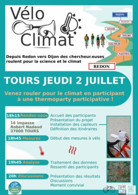 Thermo-party le jeudi 2 juillet 2026 à Tours : aidez-nous à mieux connaître les îlots de chaleurs
