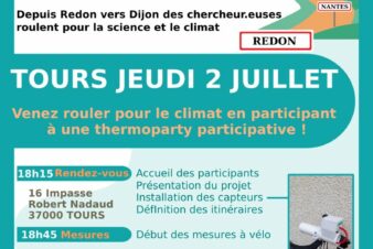 Affiche de la ThermoParty organisée par VéloClimat et le Collectif Cycliste 37 le jeudi 2 juillet 2026 à Tours.