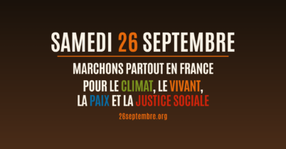 Samedi 26 septembre 2026, marchons pour le climat, le vivant, la paix et la justice sociale !