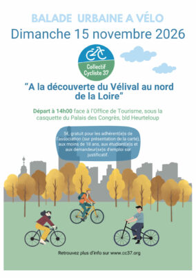 Dimanche 15 novembre 2026 : découverte des aménagements du Vélival à Tours-Nord et Saint-Cyr-sur-Loire